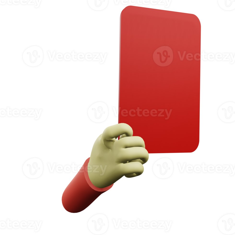 3 D illustration of football red card icon png