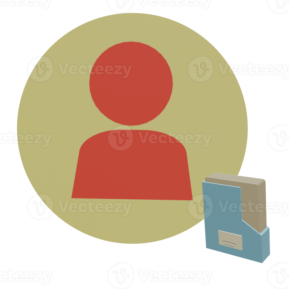 3 D illustration of folder account icon png