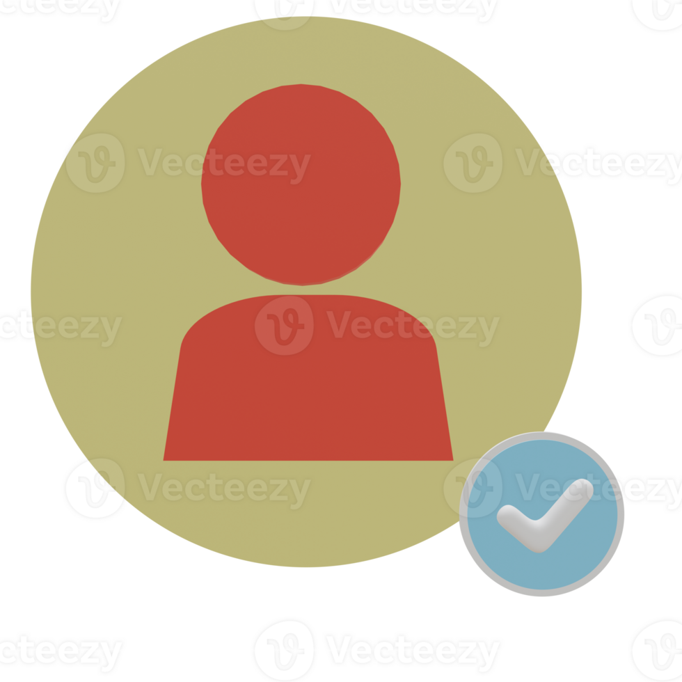 3 D illustration of account verified icon png