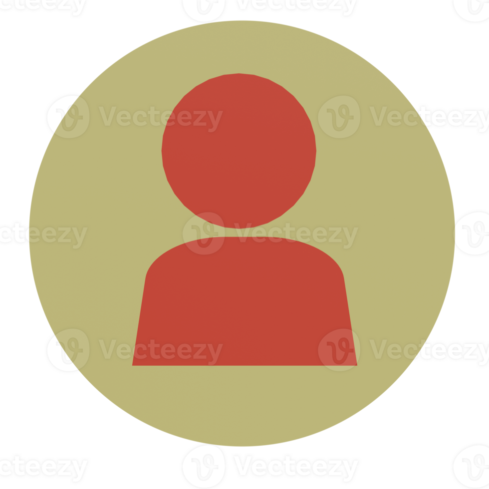 3 D illustration of user account icon png