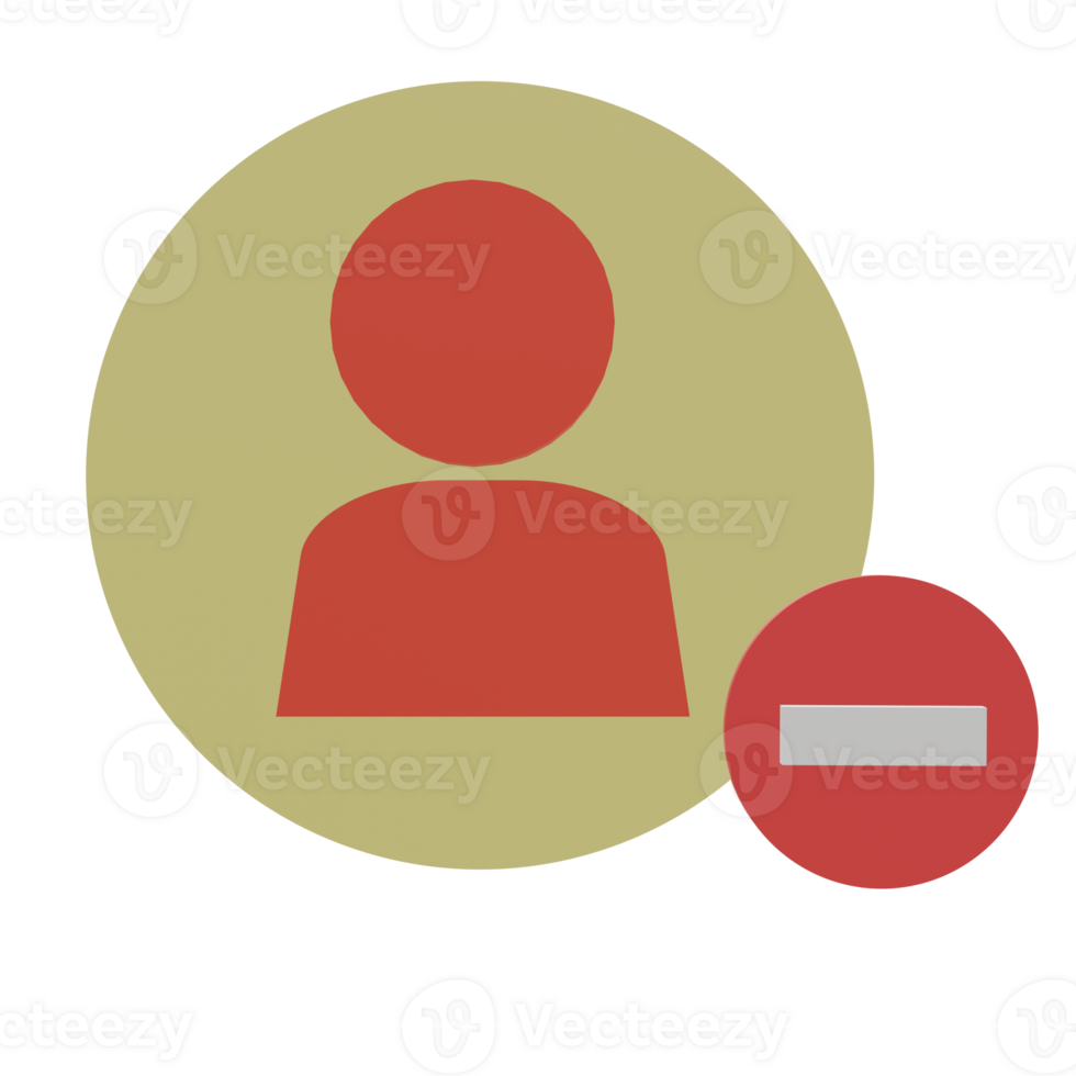 3 D illustration of remove account icon png