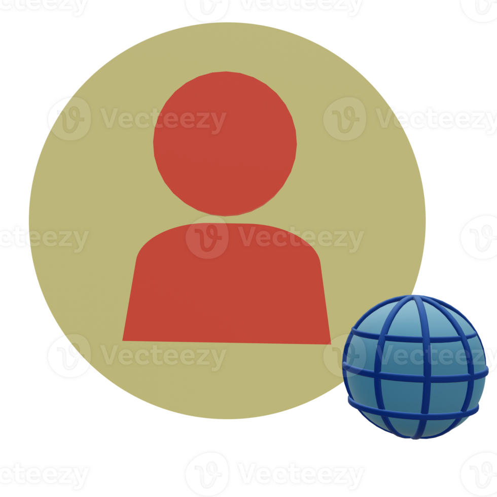 3 D illustration of online account icon png