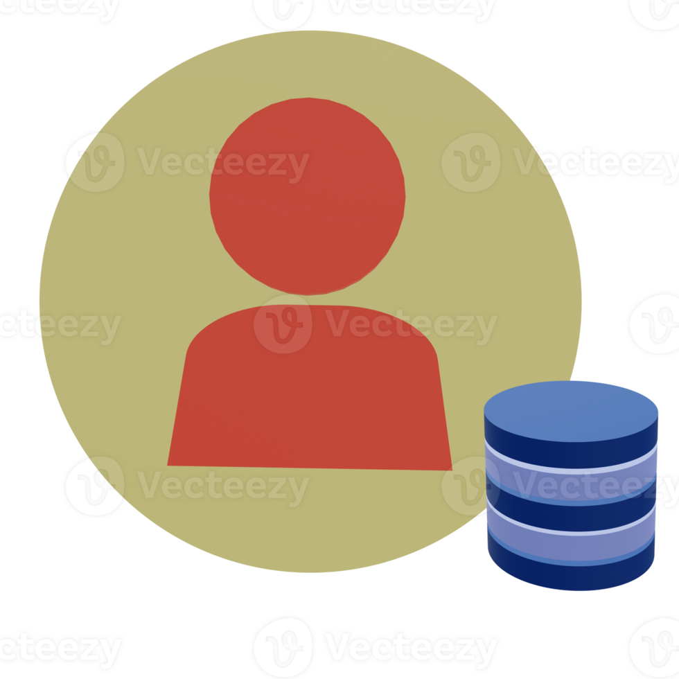 3 D illustration of data account icon png