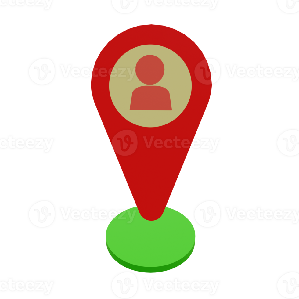 3 D illustration of location account icon png