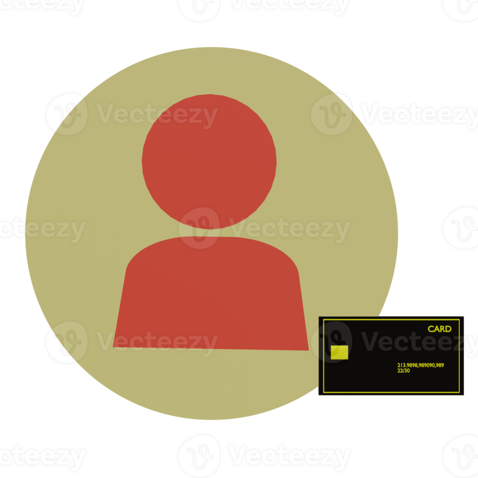 3 D illustration of credit card account icon png