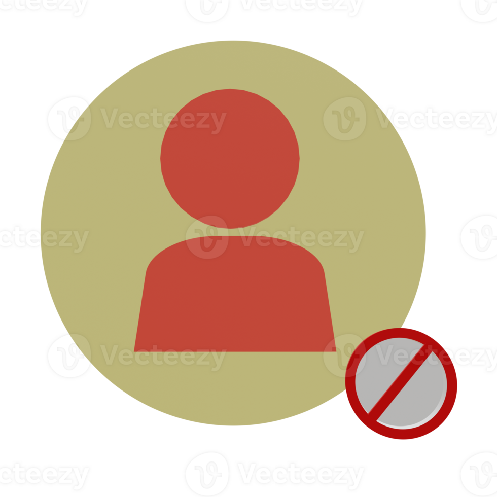 3 D illustration of not available account icon png