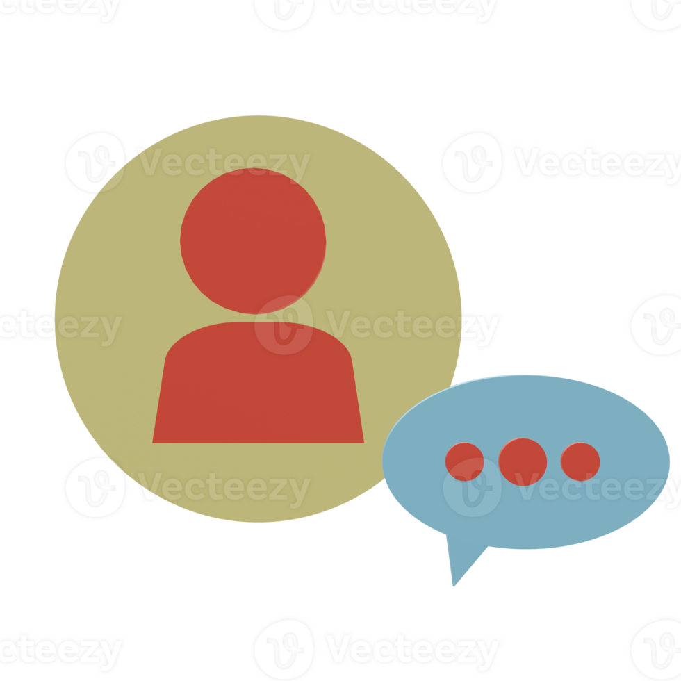 3 D illustration of Chat account icon png