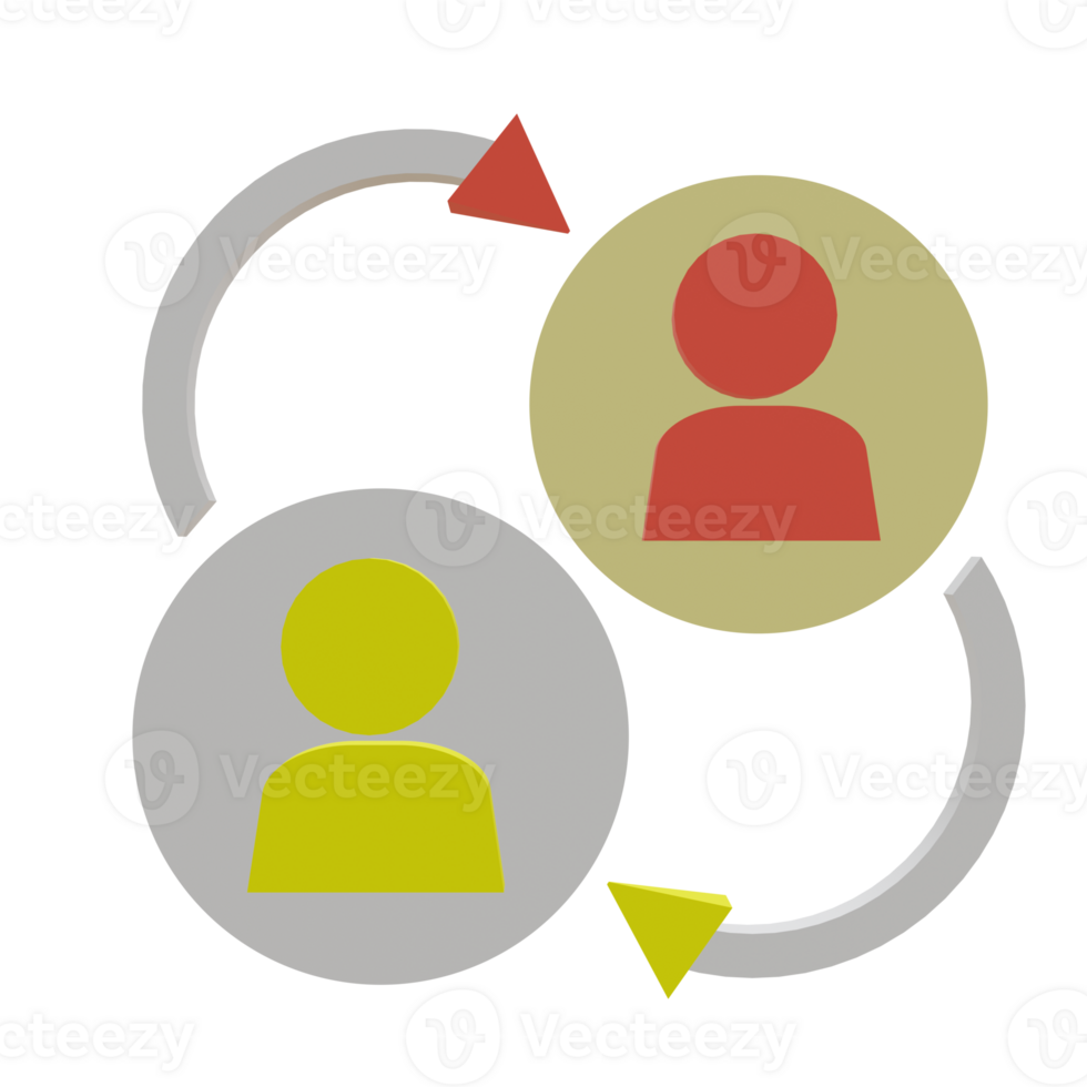 3 D illustration of change account icon png