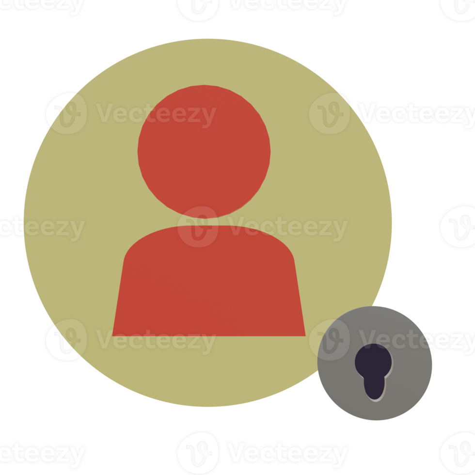 3 D illustration of account locked icon png