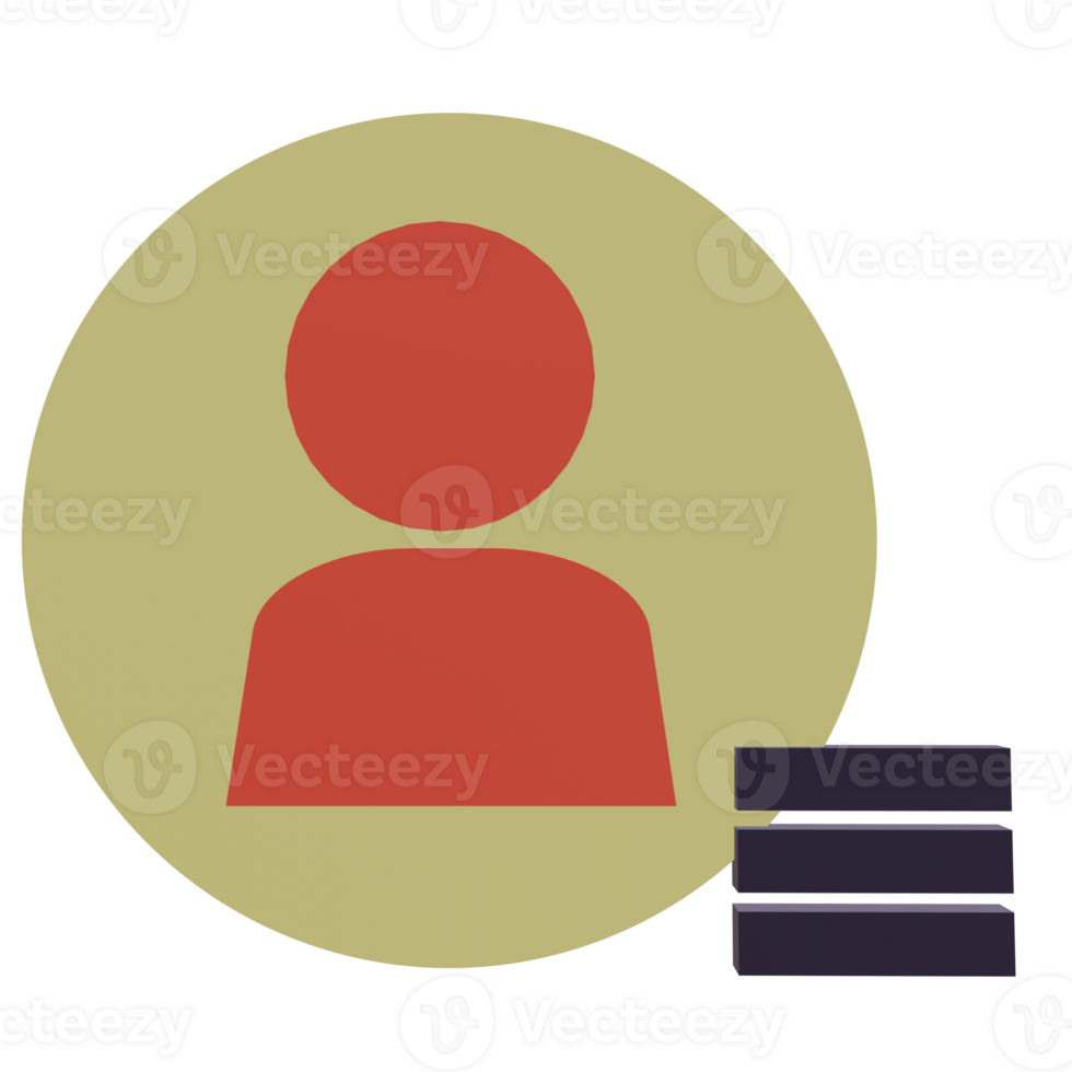 3 D illustration of menu account icon png