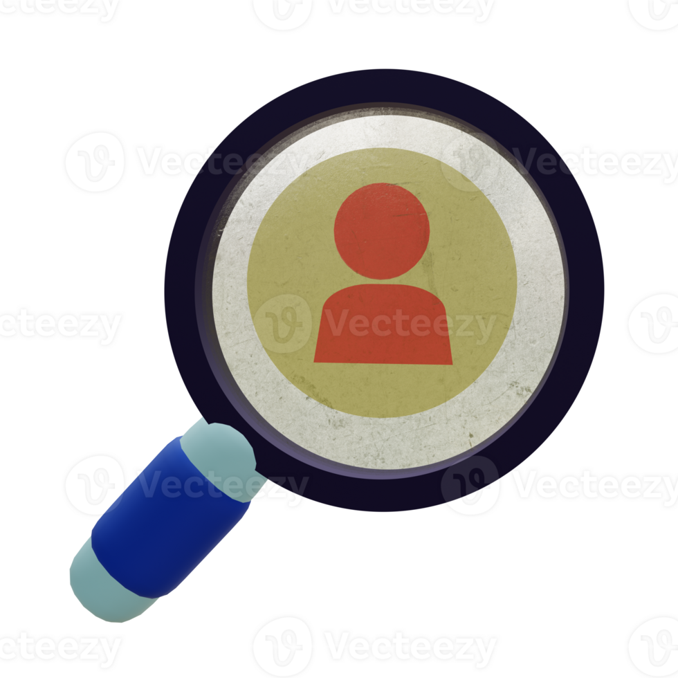3 D illustration of search account icon png