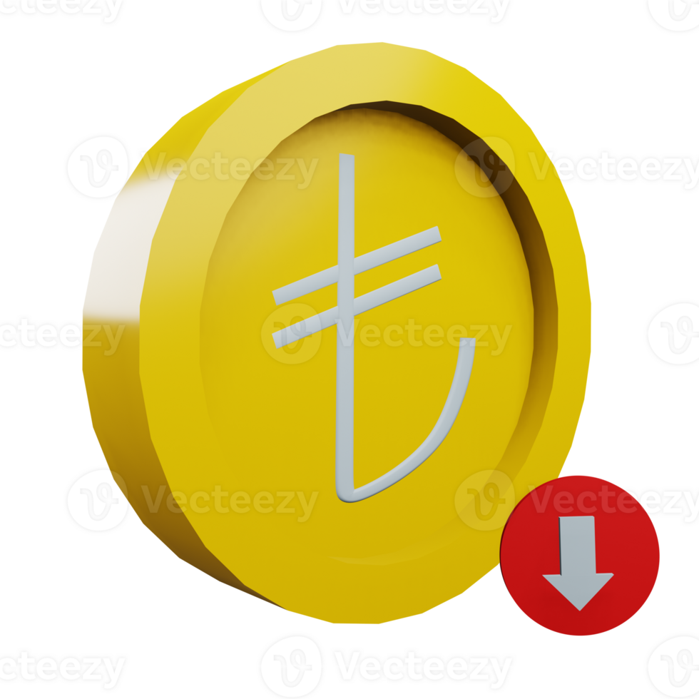 3 D illustration of lira icon png
