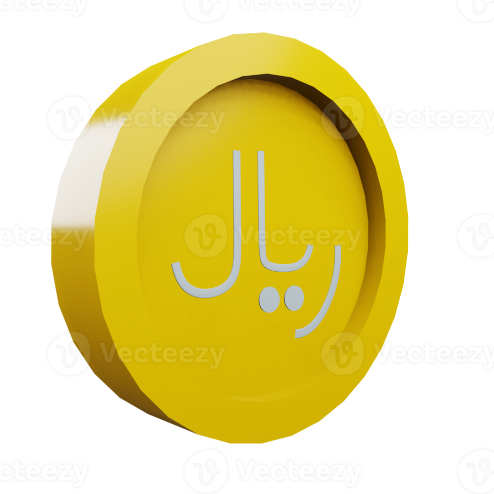 3 D illustration of riyal icon png