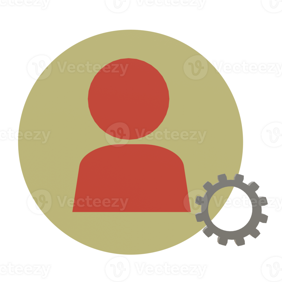3 D illustration of setting account icon png