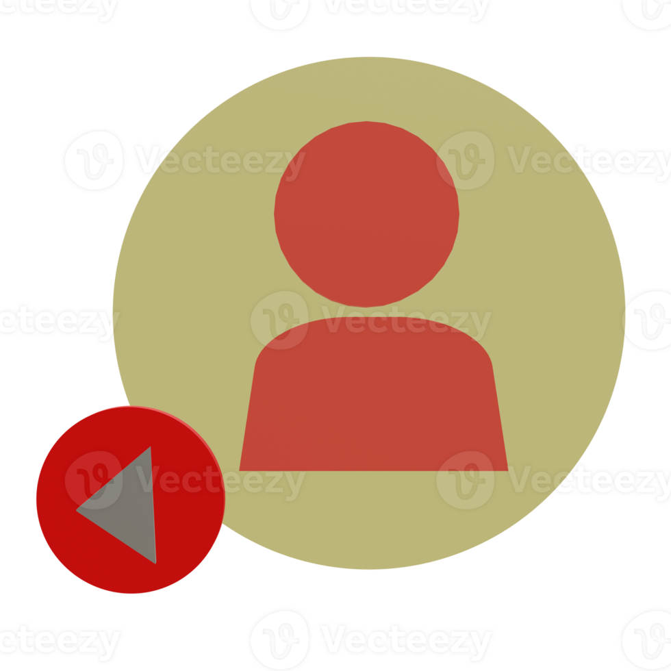 3 D illustration of previous account icon png