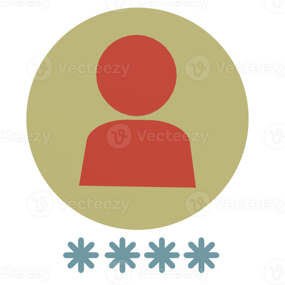 3 D illustration of password icon png