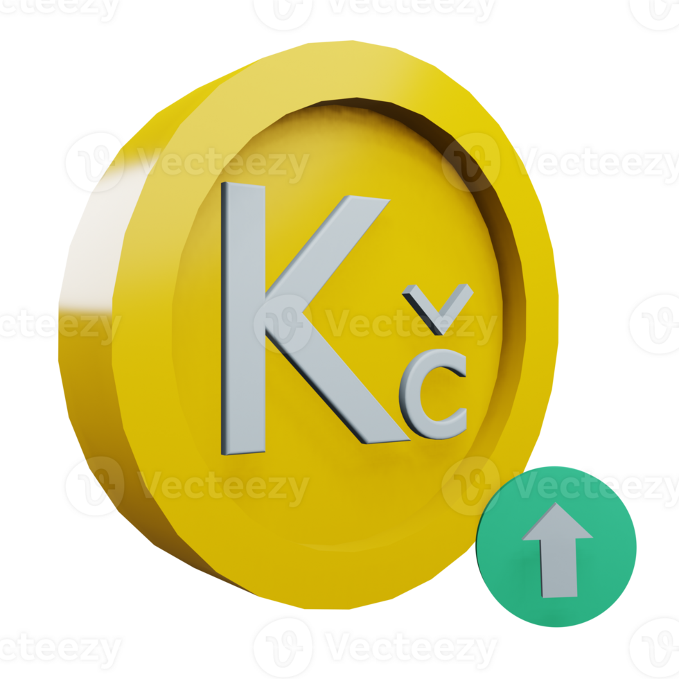 3 D illustration of koruna icon png
