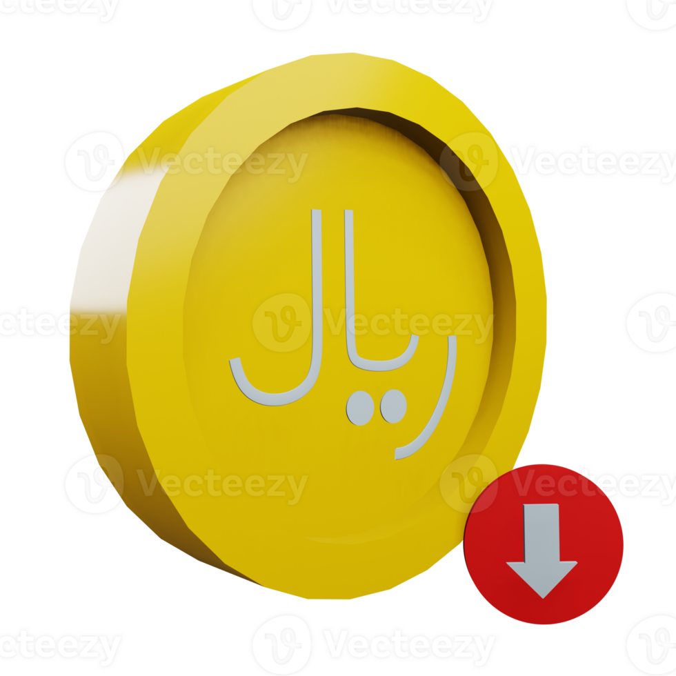 3 D illustration of riyal icon png