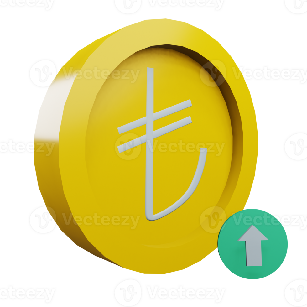 3 D illustration of lira icon png