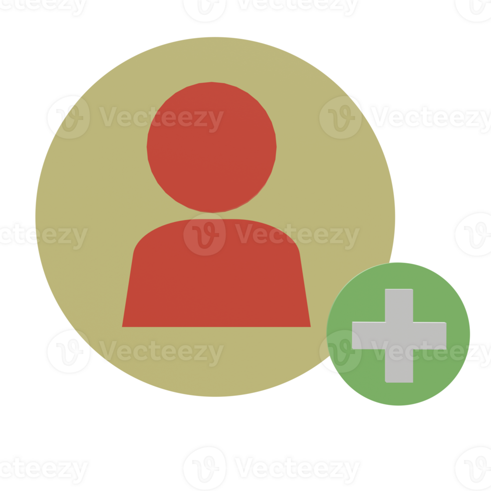 3 D illustration of add account icon png