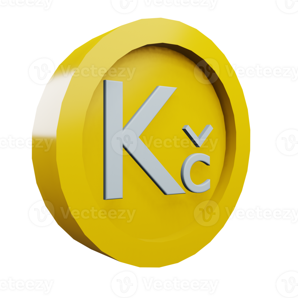 3 D illustration of koruna icon png