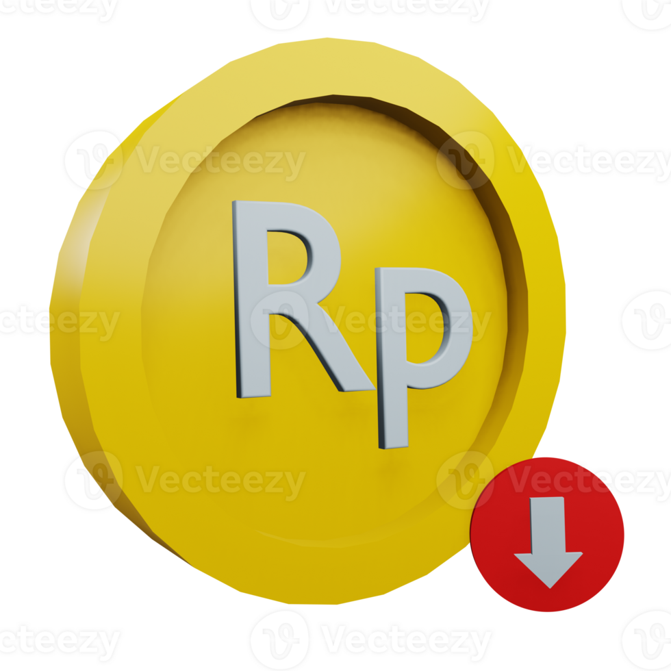 3 D illustration of rupiah icon png