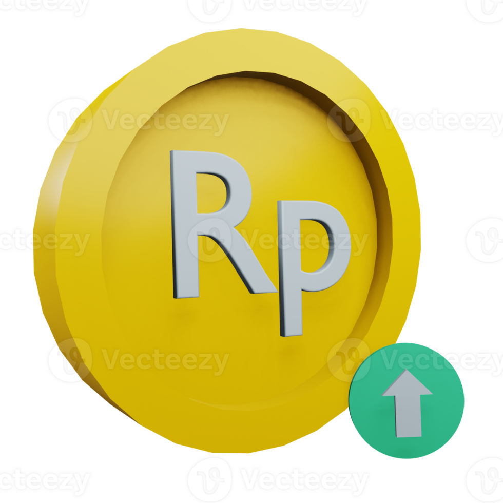 3 D illustration of rupiah icon png