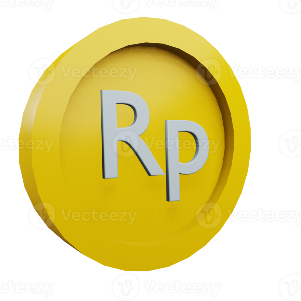 3 D illustration of rupiah icon png