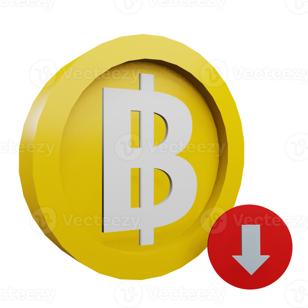 3 D illustration of baht icon png