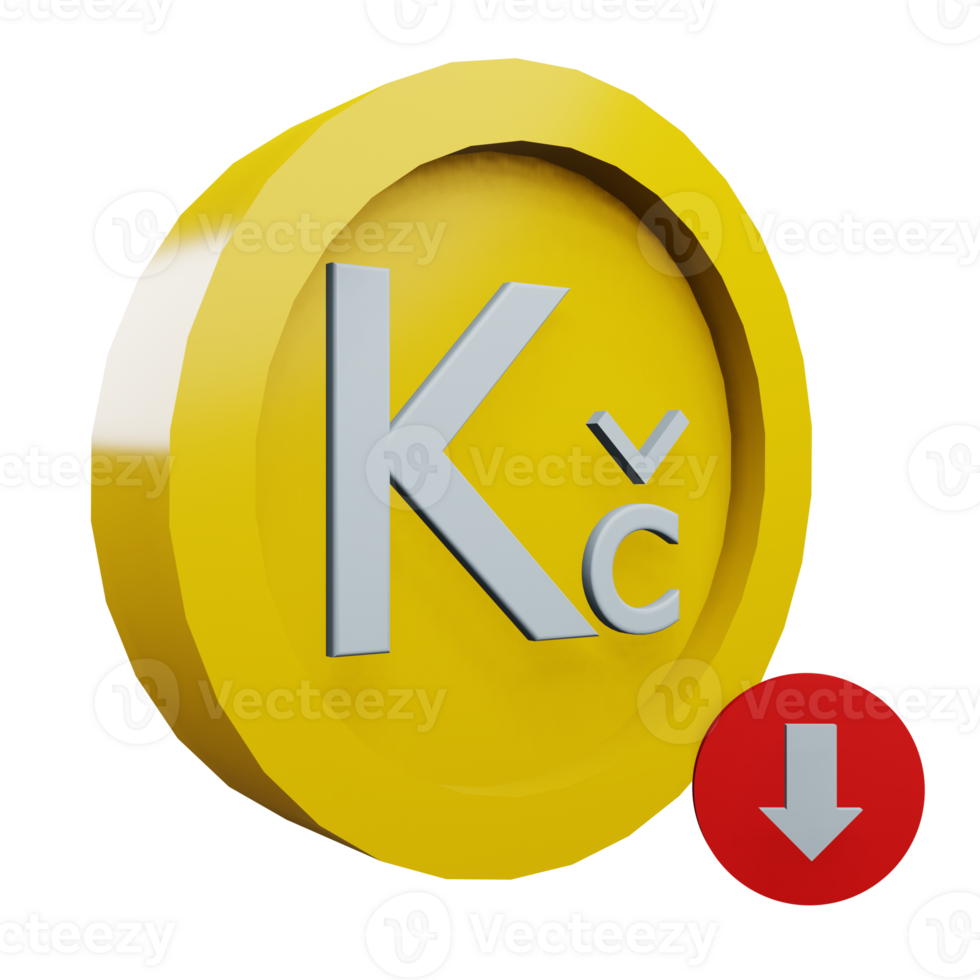 3 D illustration of koruna icon png