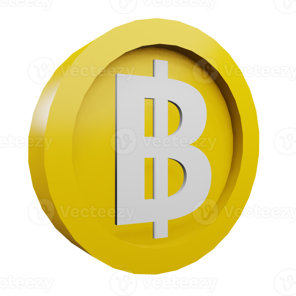 3 D illustration of baht icon png