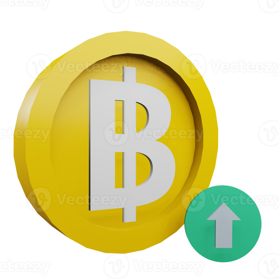 3 D illustration of baht icon png