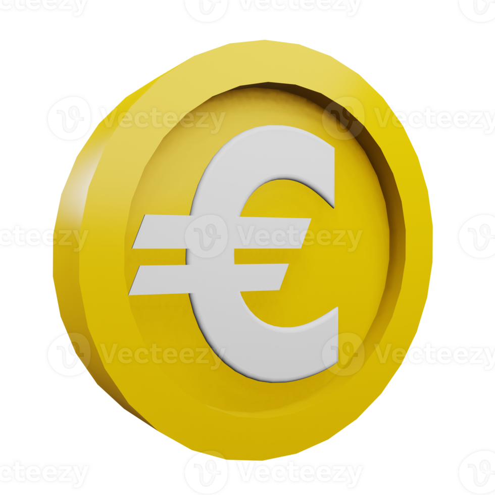 3 D illustration of euro icon png
