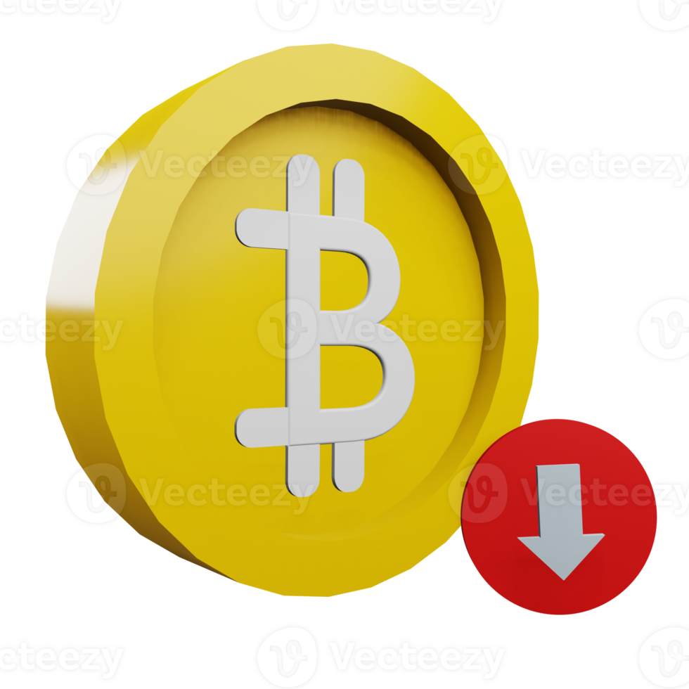 3 D illustration of bitcoin icon png