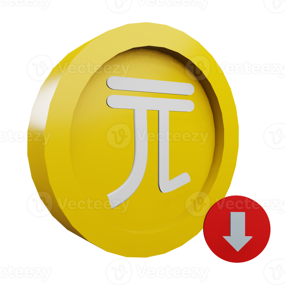 3 D illustration of new taiwan dollar icon png