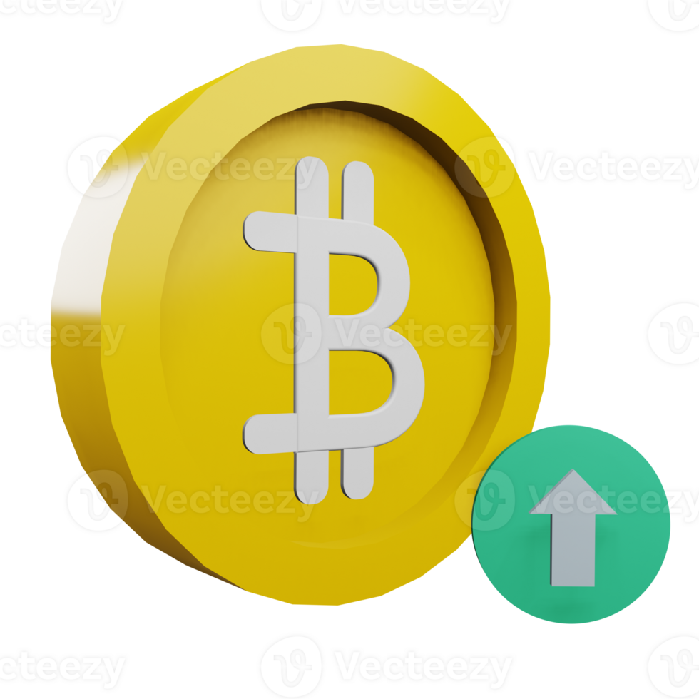 3 D illustration of bitcoin icon png