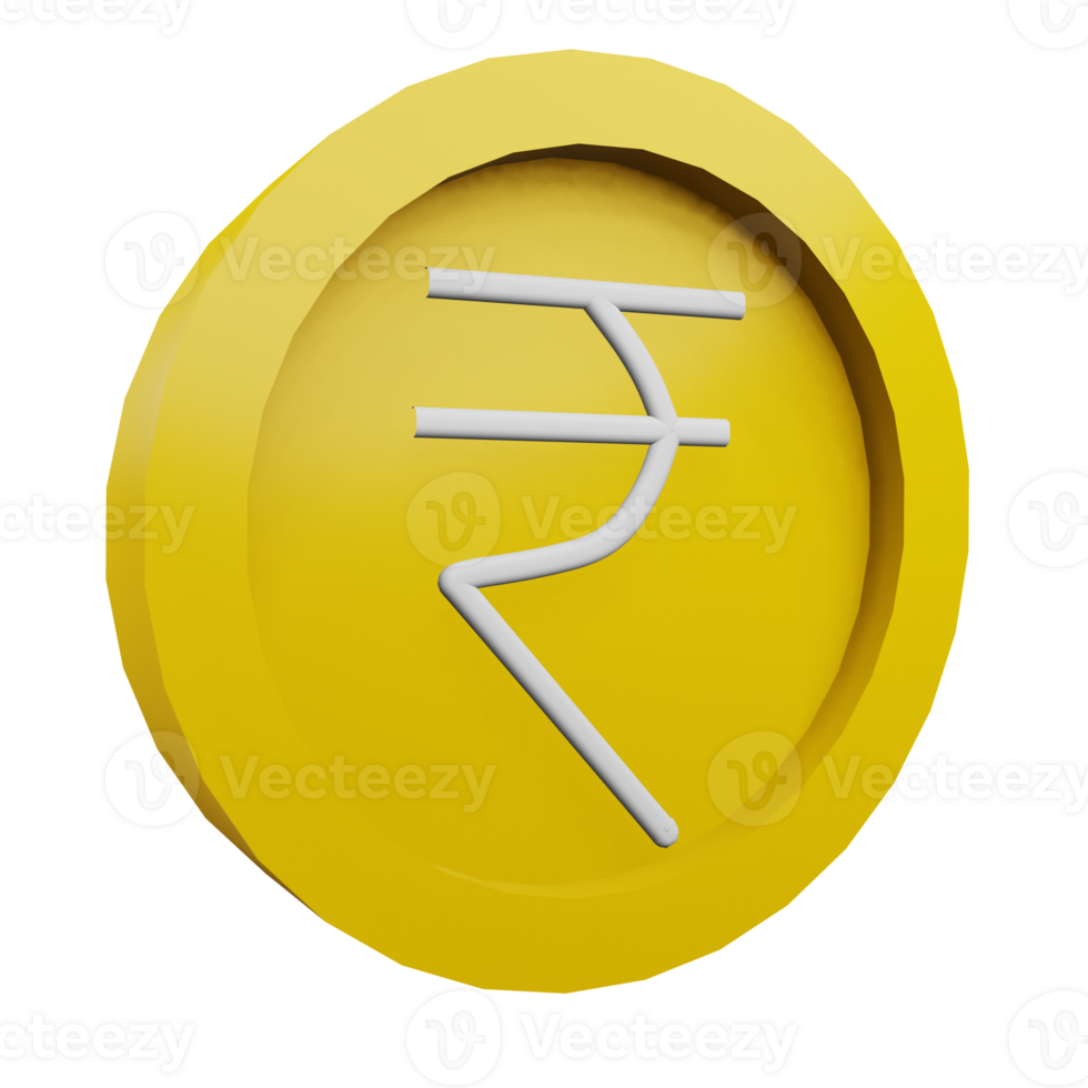 3 D illustration of rupee icon png
