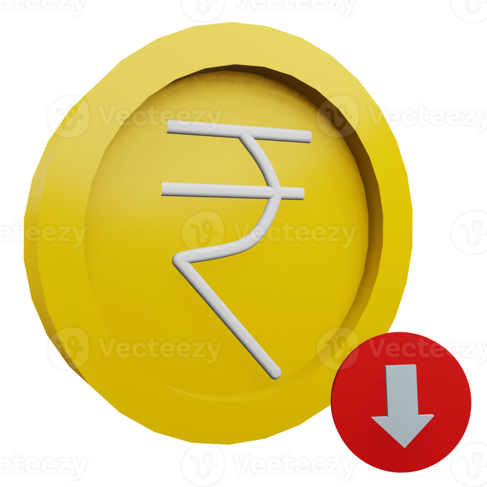 3 D illustration of rupee icon png