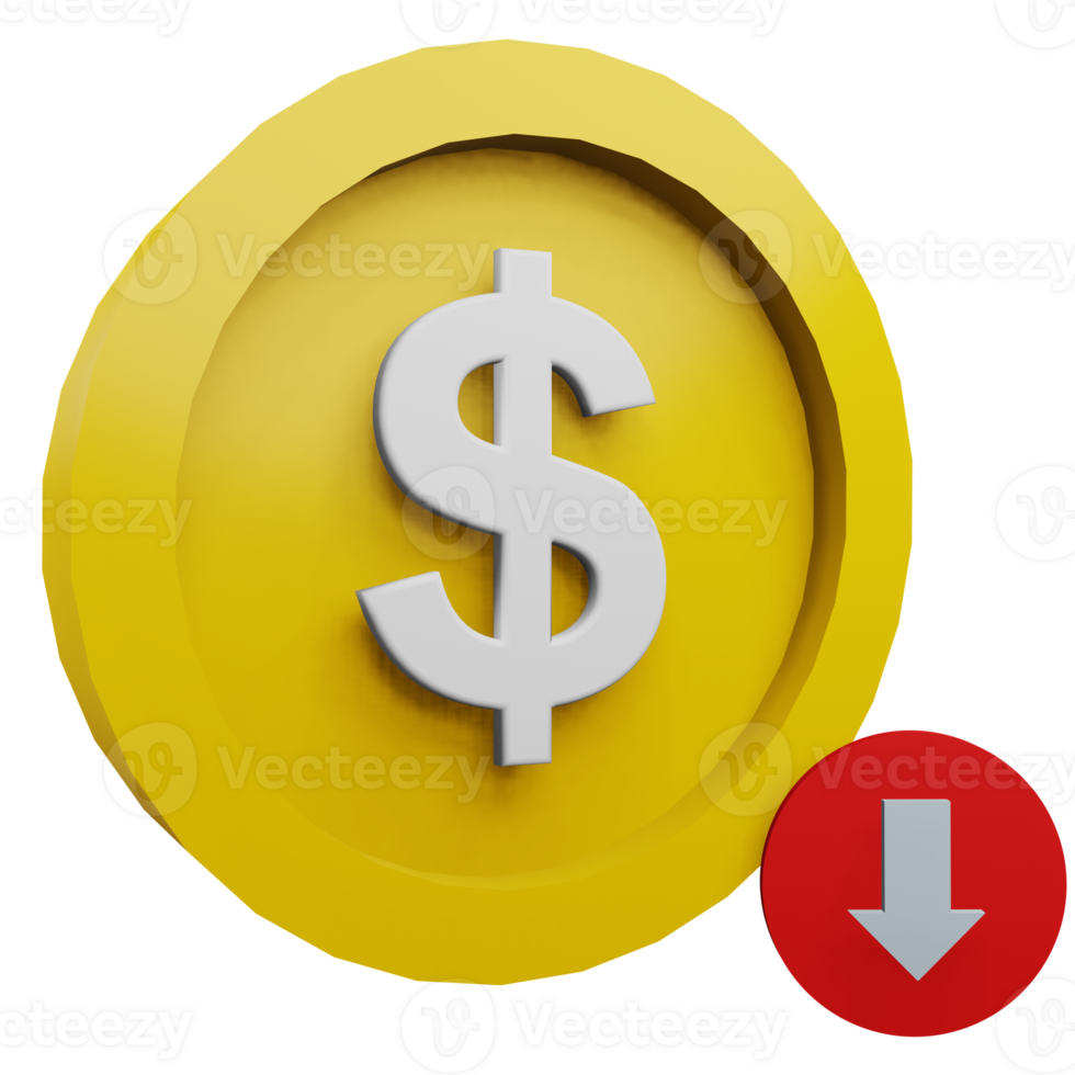3 D illustration of dollar icon png