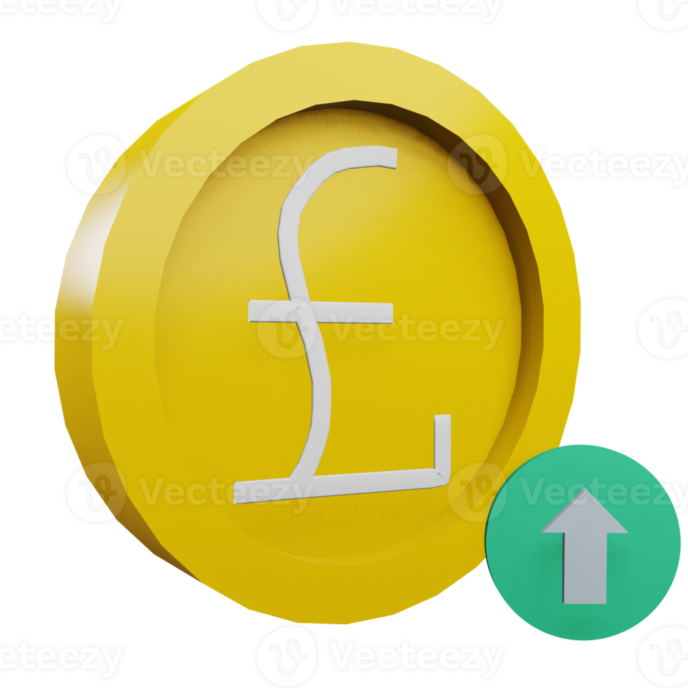 3 D illustration of poundsterling icon png