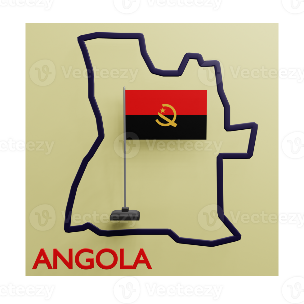 3 D illustration of Angola icon png