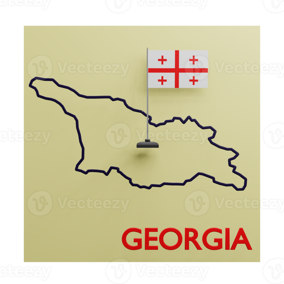 3 D illustration of Georgia Map icon png