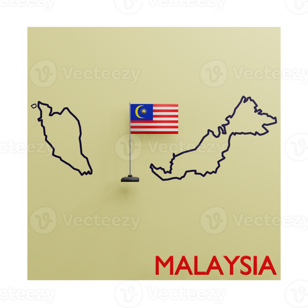 3 D illustration of Malaysia Map icon 46952786 PNG