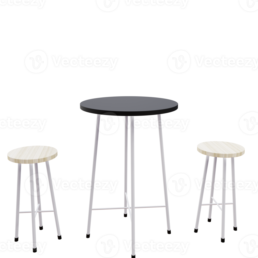 3 D illustration of Table set icon png