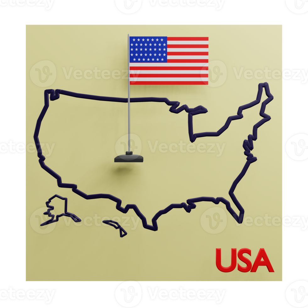 3 D illustration of USA icon png