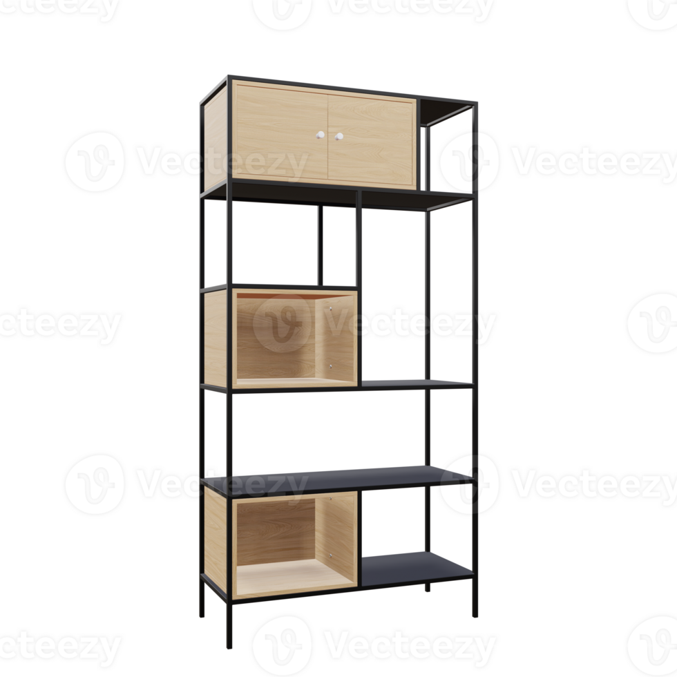 3 D illustration of Bookcase icon png