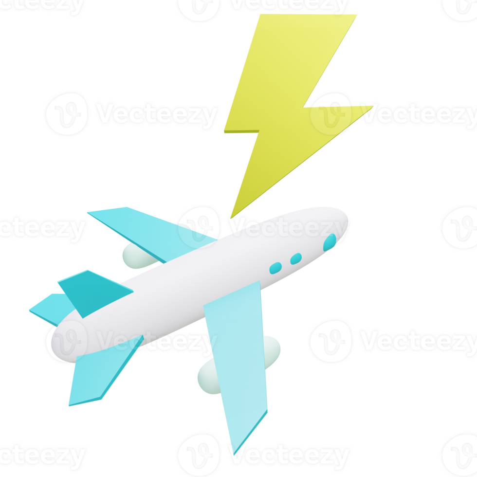 3 D illustration of plane accident icon png