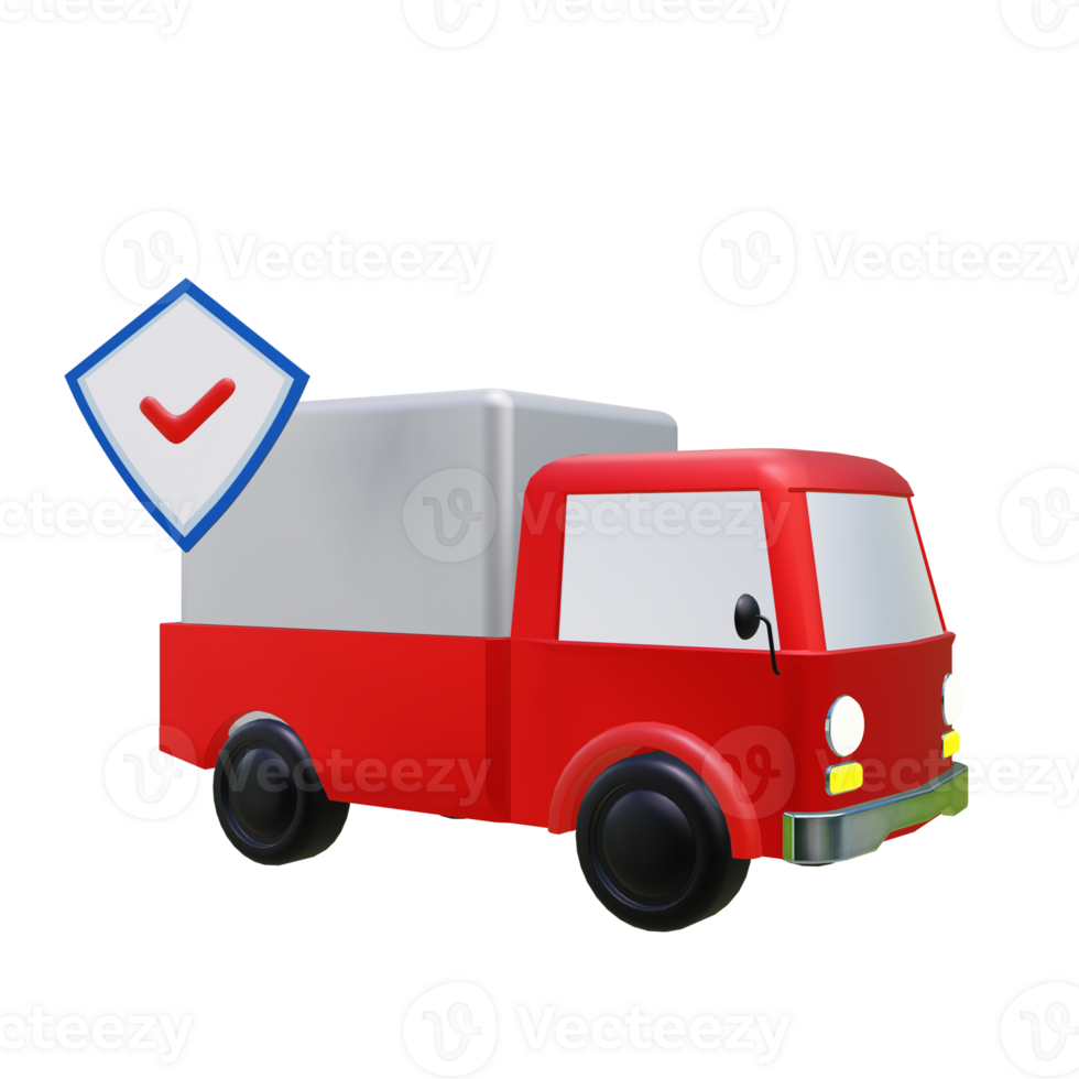 3 D illustration of delivery insurance icon png
