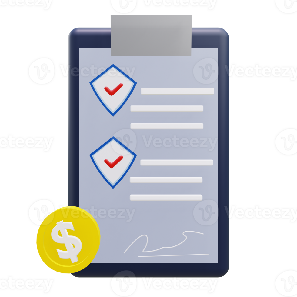 3 D illustration of plan insurance icon png
