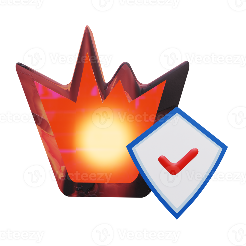 3 D illustration of conflagration icon png